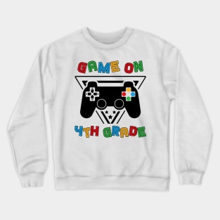 Back To School Game On 4th Grade Funny Gamer Kids Boys Crewneck Sweatshirt